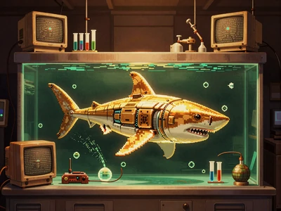 Razor Shark Slot mit mechanischem Hai im Atomic Age Stil bei CasinoLab